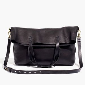 Madewell Foldover Transport Tote, black